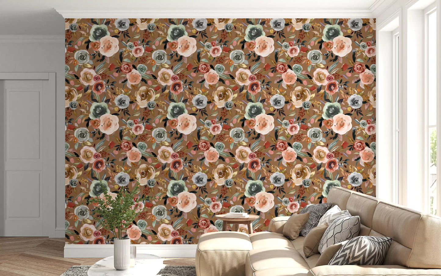 Earthy Bloom Medley Wallpaper⁠