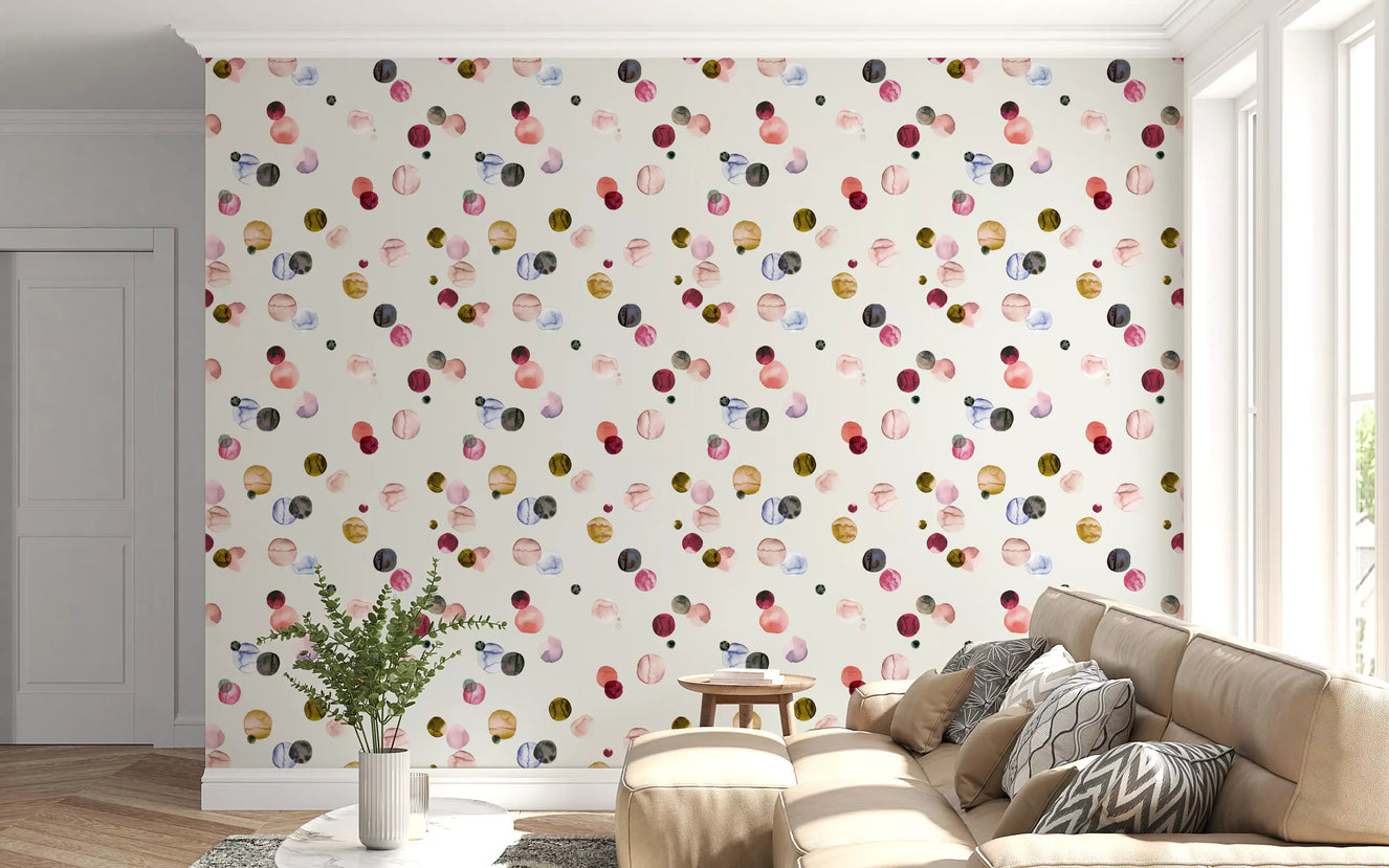 Watercolor Dots Warm Minimalism Wallpaper⁠