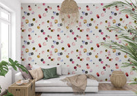 Watercolor circle wallpaper in warm neutral color palette
