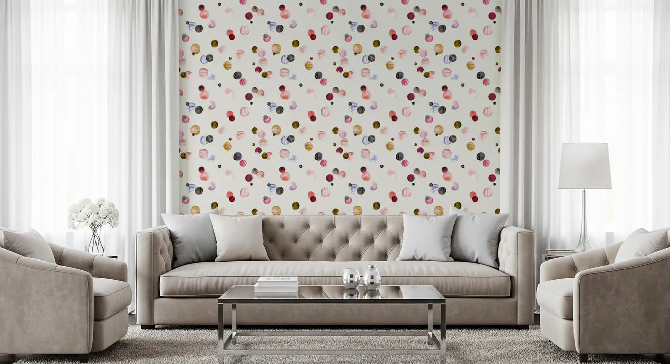 Watercolor Dots Warm Minimalism Wallpaper⁠