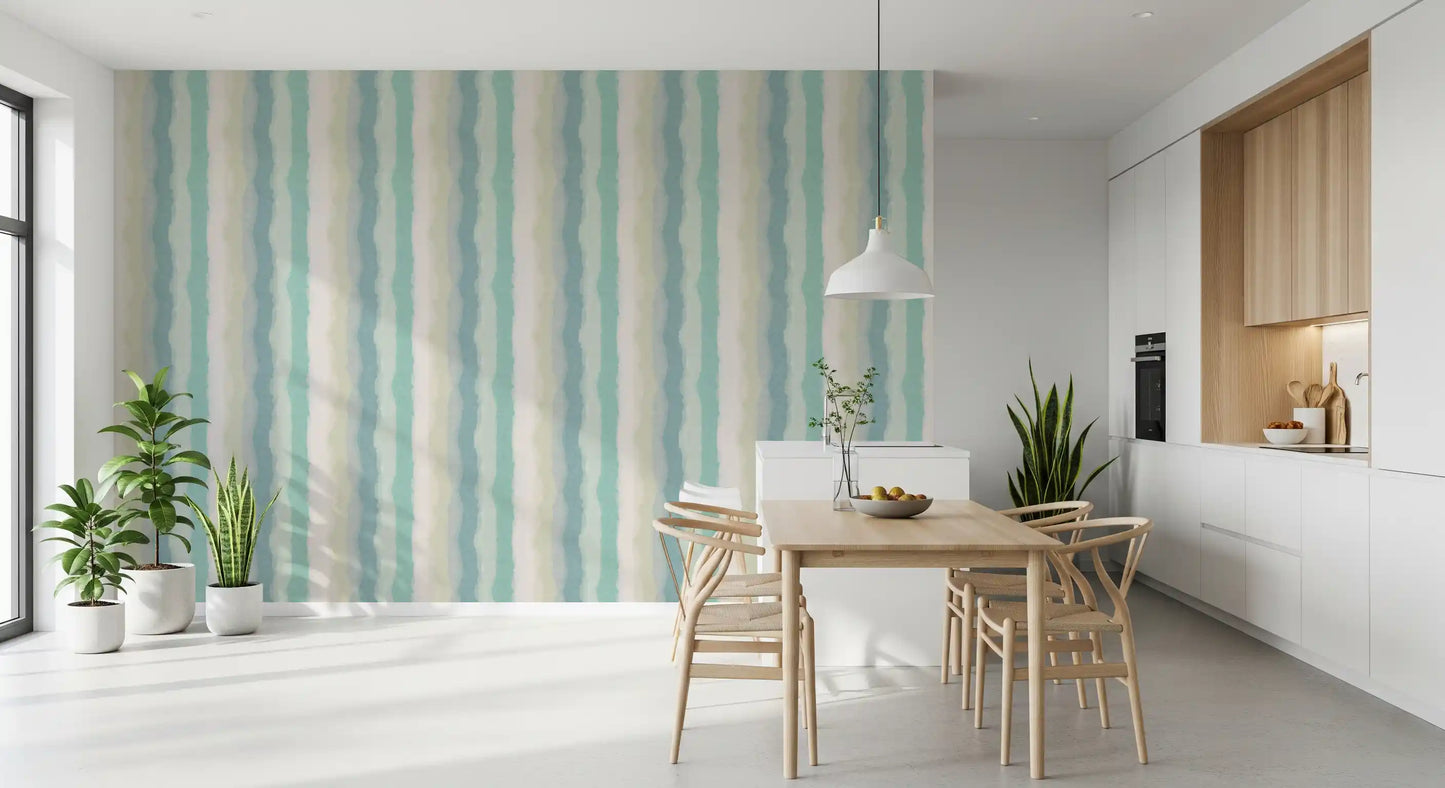 Relax Watery Painted Stripes Wallpaper⁠