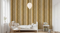 Soft golden wallpaper featuring relaxed painted line pattern
