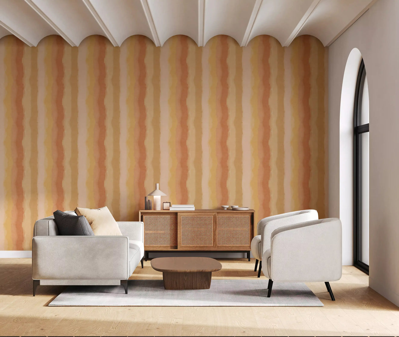 Relax Sunny Painted Stripes Wallpaper⁠