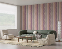 Sunrise stripe wallpaper with peach and beige brushstrokes
