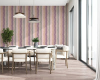 Peach stripe wallpaper featuring soft painted texture details
