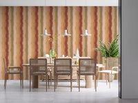 Watercolor stripe wallpaper featuring sunset inspired colours
