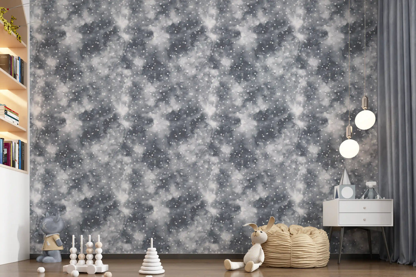 Silvered Mist & Light Dots Wallpaper⁠