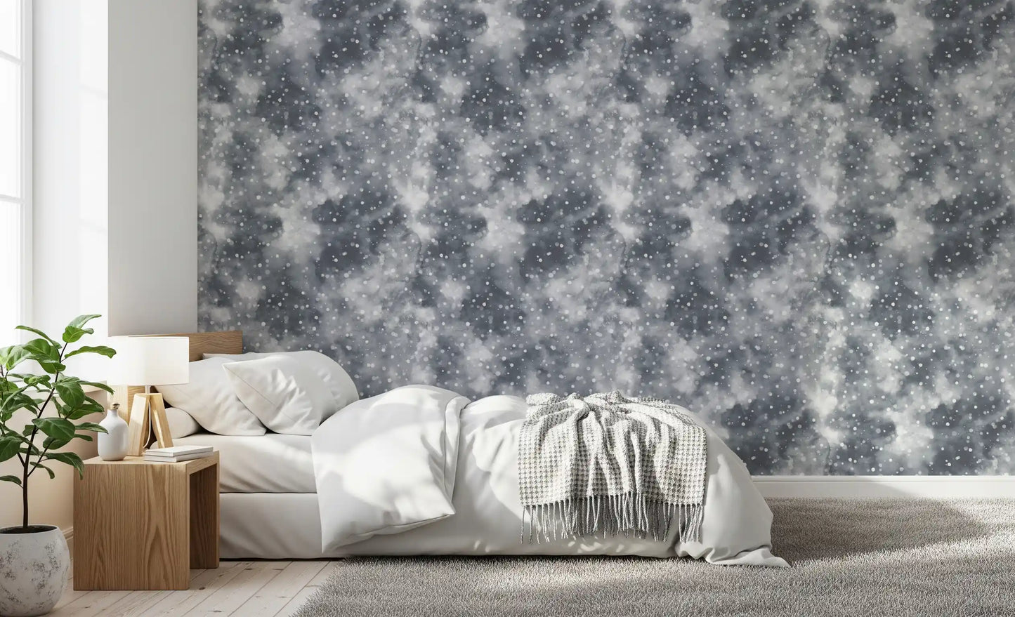 Silvered Mist & Light Dots Wallpaper⁠