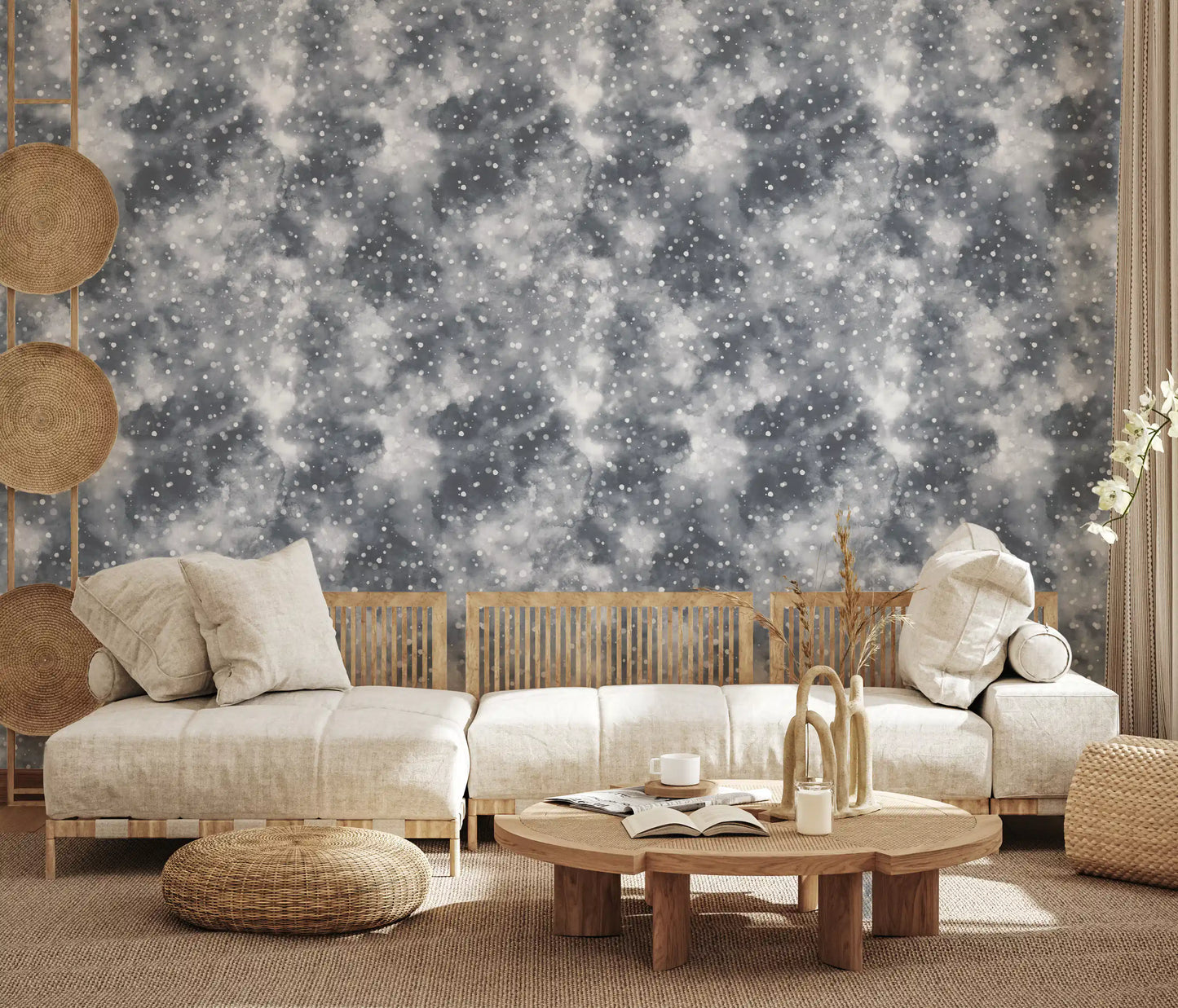 Silvered Mist & Light Dots Wallpaper⁠