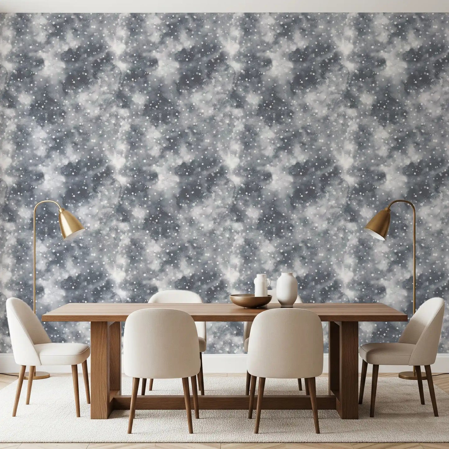 Silvered Mist & Light Dots Wallpaper⁠