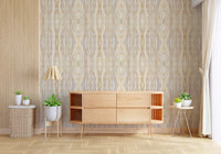 Home Earthen Rhythm Wallpaper with layered stripe movement and earthy shades