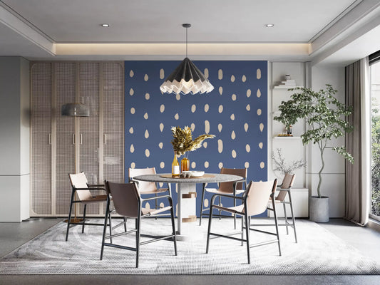 Mid Century Seed Dots Dusty Blue Wall Mural