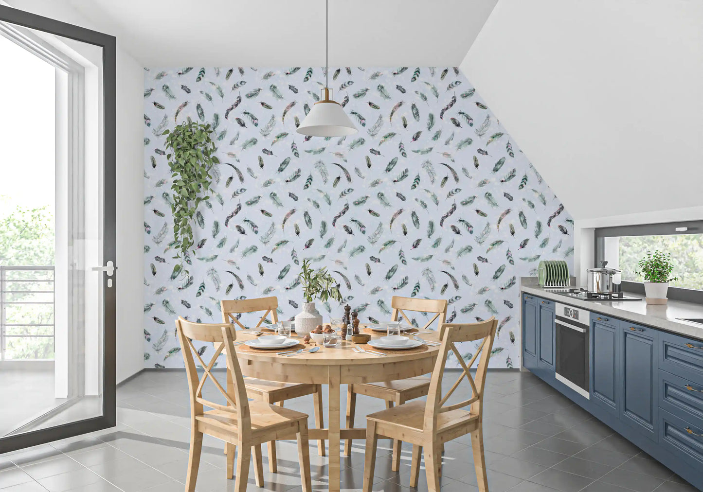 Ethereal Feather Dance Wallpaper⁠