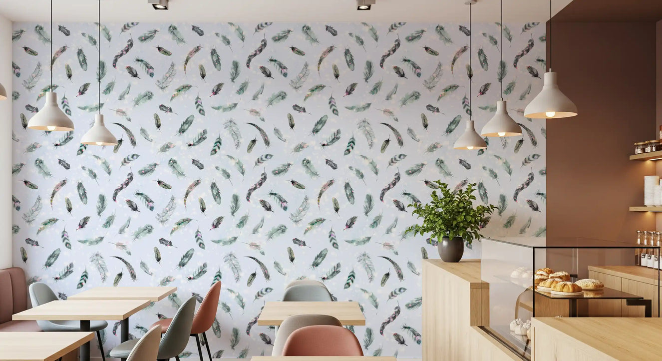 Ethereal Feather Dance Wallpaper⁠