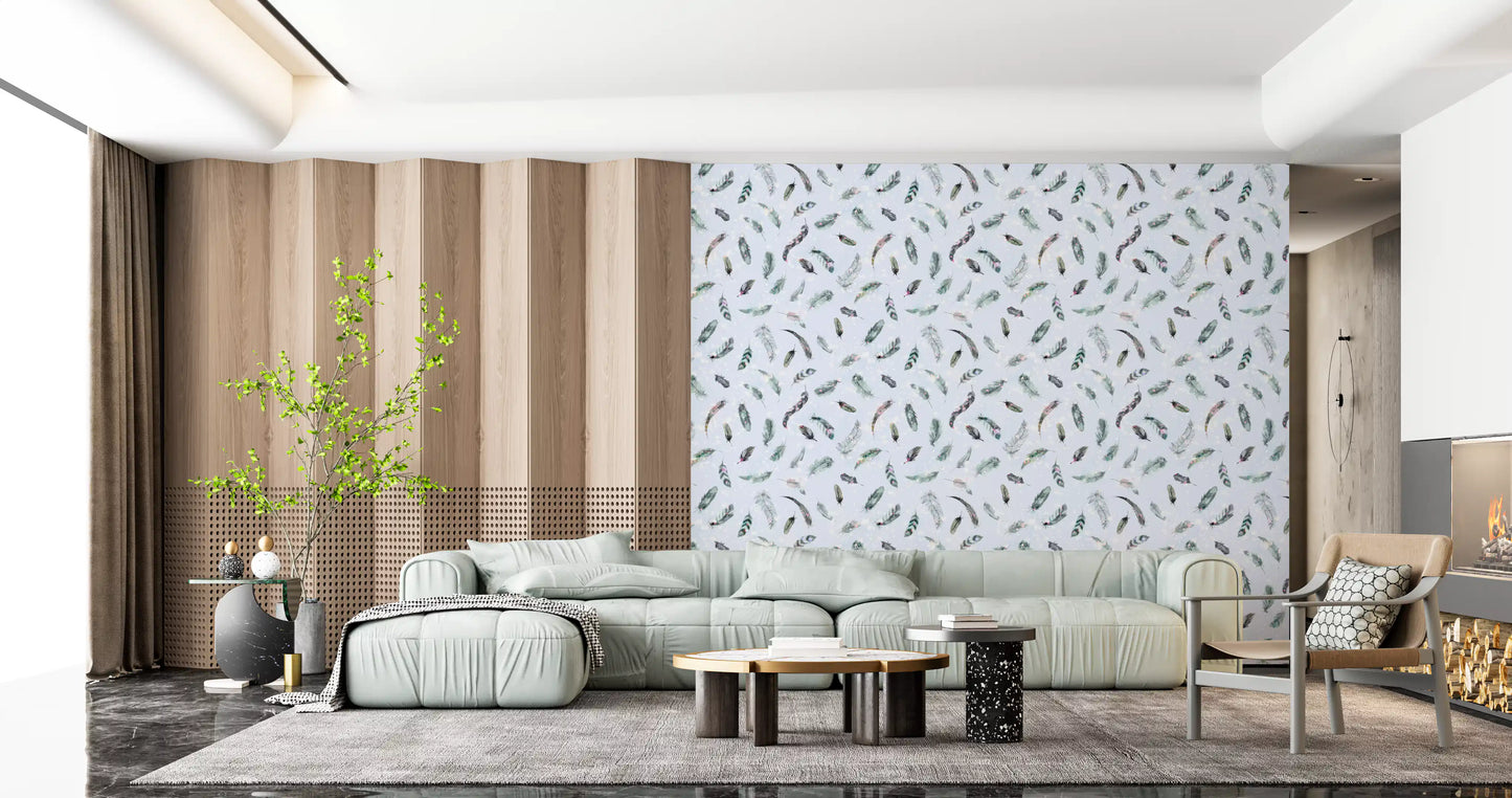 Ethereal Feather Dance Wallpaper⁠
