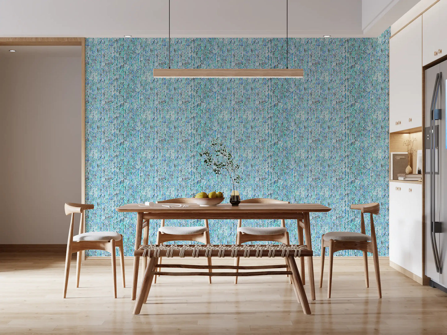Aqua Knit Cascade Wallpaper⁠