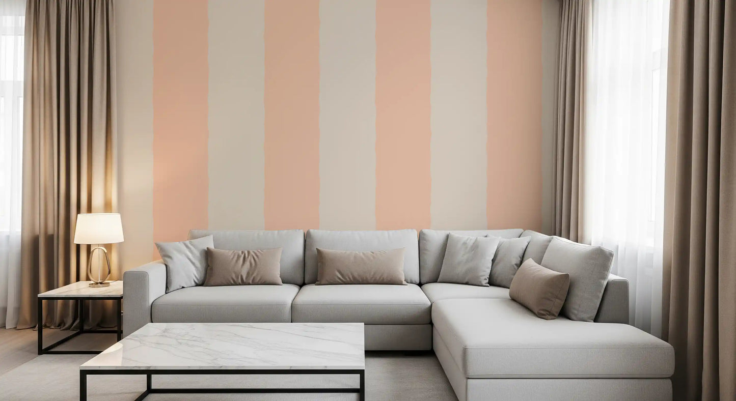 Blush Pink Stripe Wallpaper Grandmillennial Wallpaper⁠