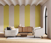 Butter Yellow Stripe Wallpaper Grandmillennial Wallpaper⁠