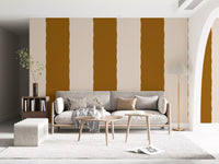 Cinnamon Brown Stripe Wallpaper Grandmillennial Wallpaper⁠