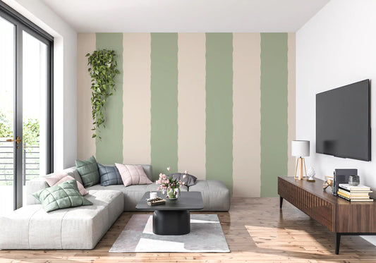 Sage Green Stripe Wallpaper