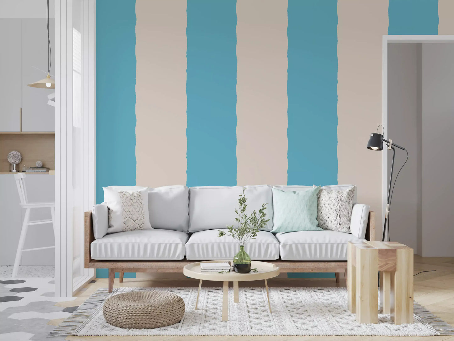 Blush Pink Stripe Wallpaper Grandmillennial Wallpaper⁠
