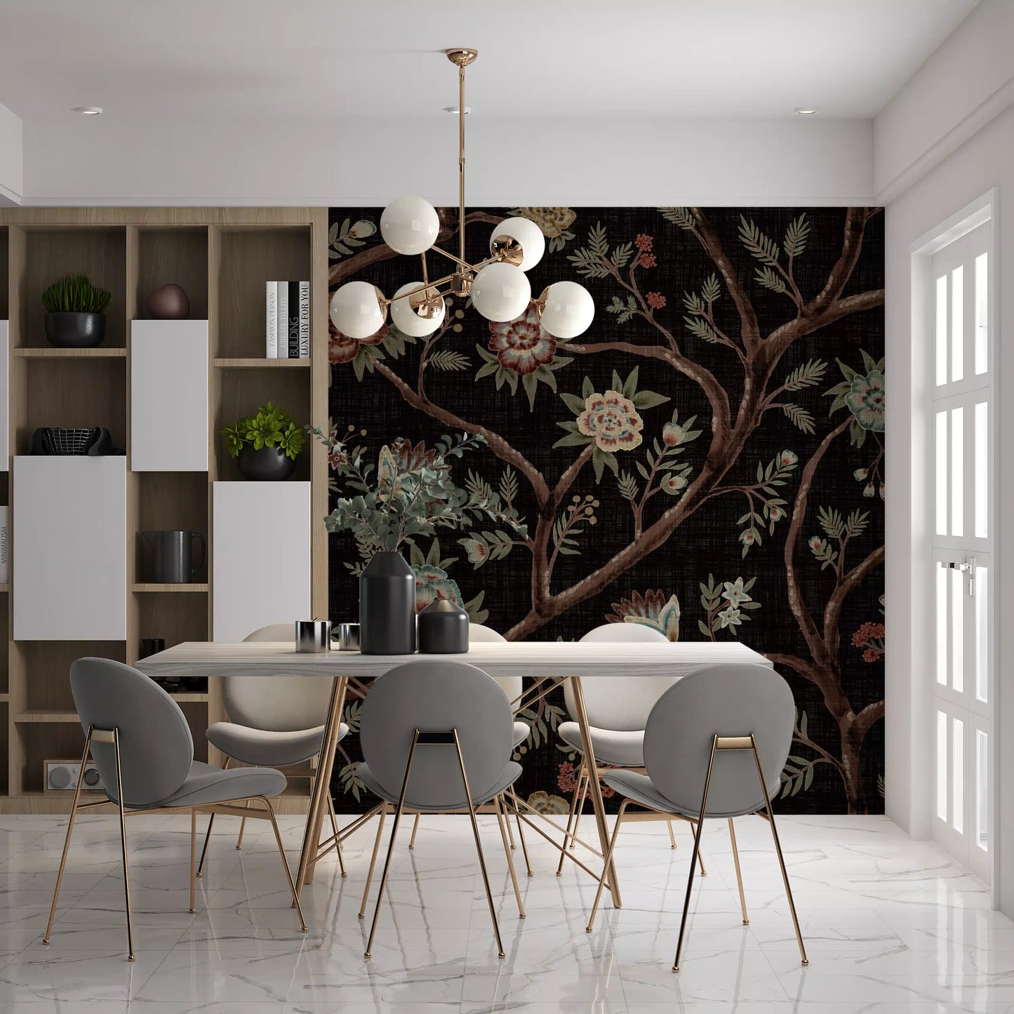 Never Ending Tree Chintz Revival Dark Wall Mural