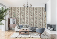Trailing Chintz Vintage Heirloom Stripes Bright Wallpaper⁠