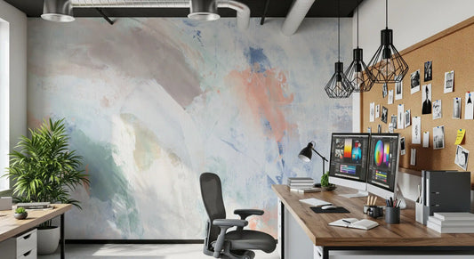 Pastel Whispers Abstract Wall Mural