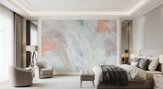Soft Serenade Pastel Brushstrokes Wall Mural