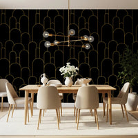 Art Deco Black Gold Arches Wallpaper⁠