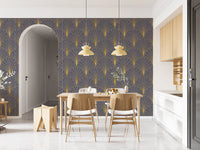 Regal Gatsby Mauve and Gold Wallpaper⁠