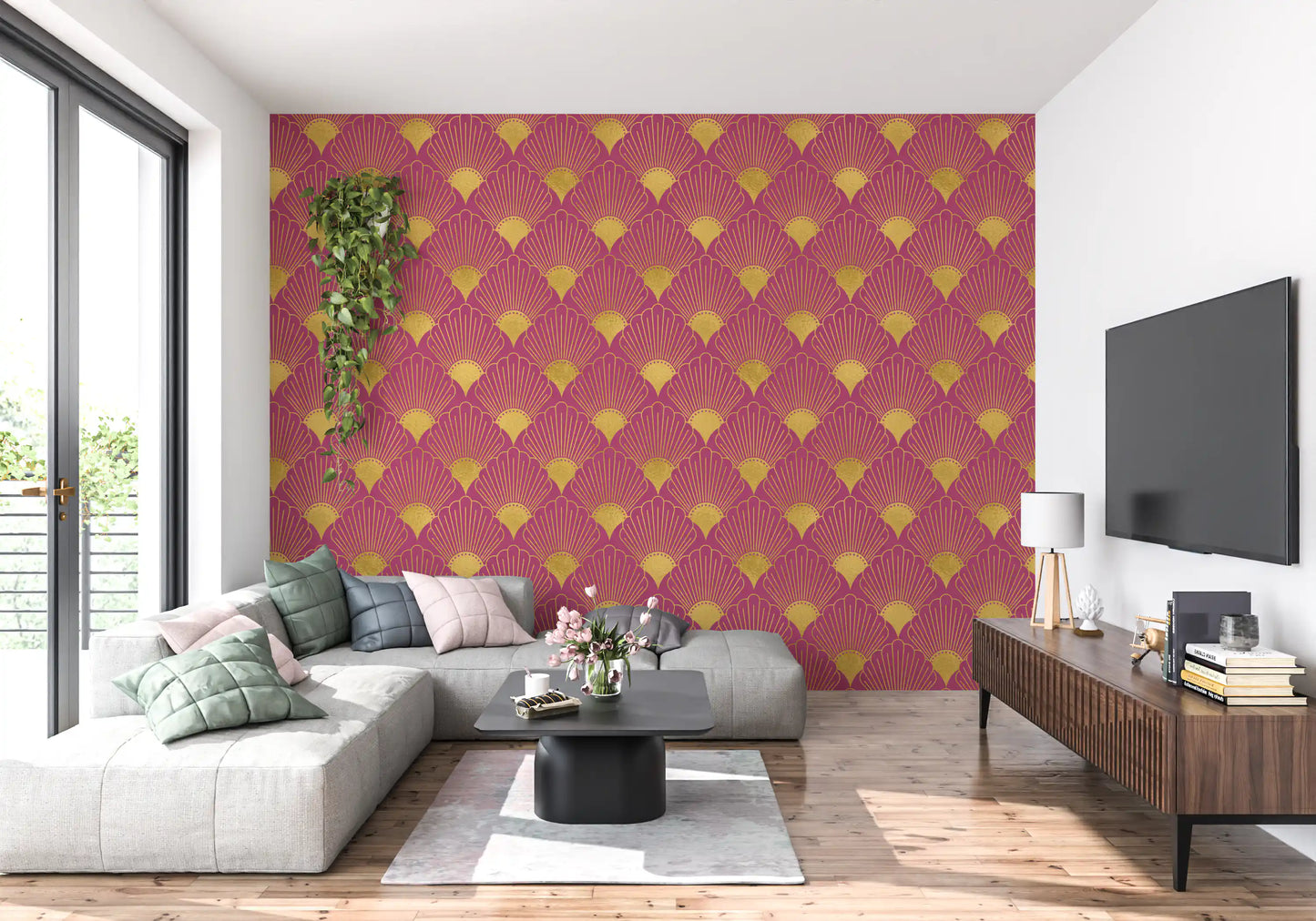 Gatsby Glamour Art Deco Fan Wallpaper Wallpaper⁠