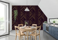 Gatsby Glamour Art Deco Purple & Gold Wallpaper