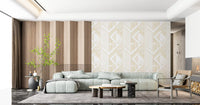 Deco Lines Gold and White Geometric Wall Art Wallpaper⁠