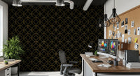 Golden Gatsby Art Deco Geometric Wallpaper
