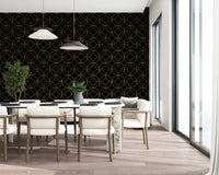Golden Gatsby Art Deco Geometric Wallpaper