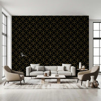 Golden Gatsby Art Deco Geometric Wallpaper