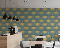 Elegant minimal wallpaper duck egg blue bird motif style