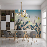 Sunny Day Daisy Garden Wall Mural Wall Mural