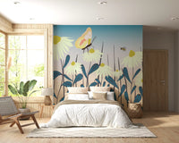 Sunny Day Daisy Garden Wall Mural Wall Mural
