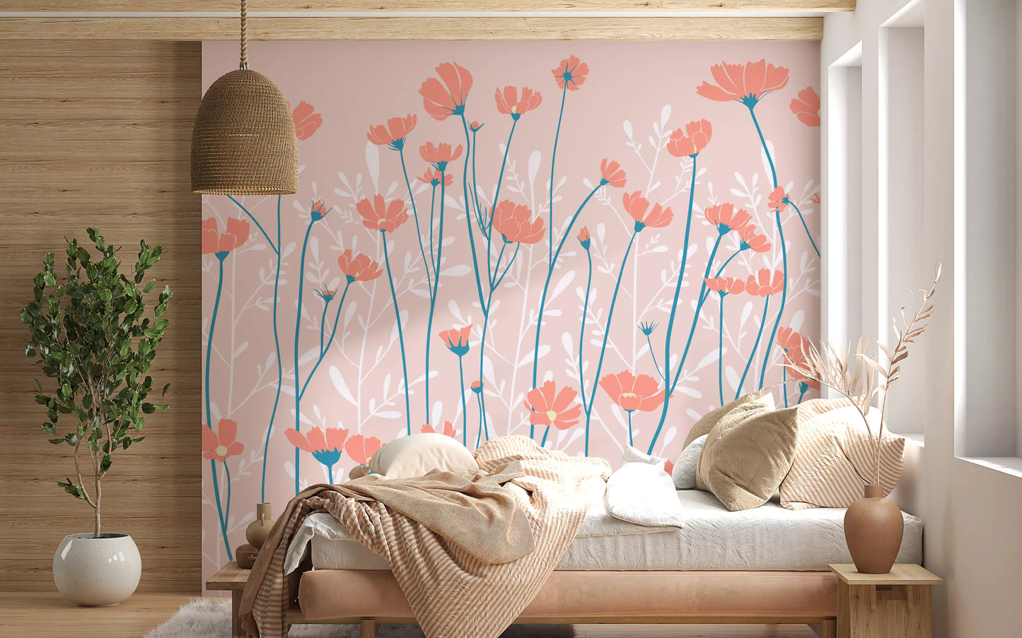 Whispering Wildflowers Botanical Wallpaper Wall Mural