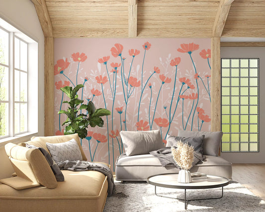 Whispering Wildflowers Botanical Wallpaper Wall Mural