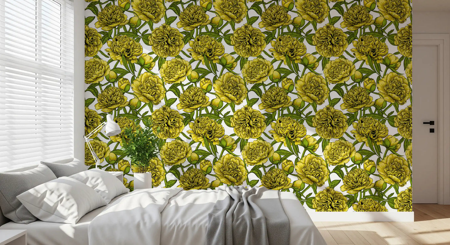 Golden Peony Blossom Wallpaper Wallpaper⁠