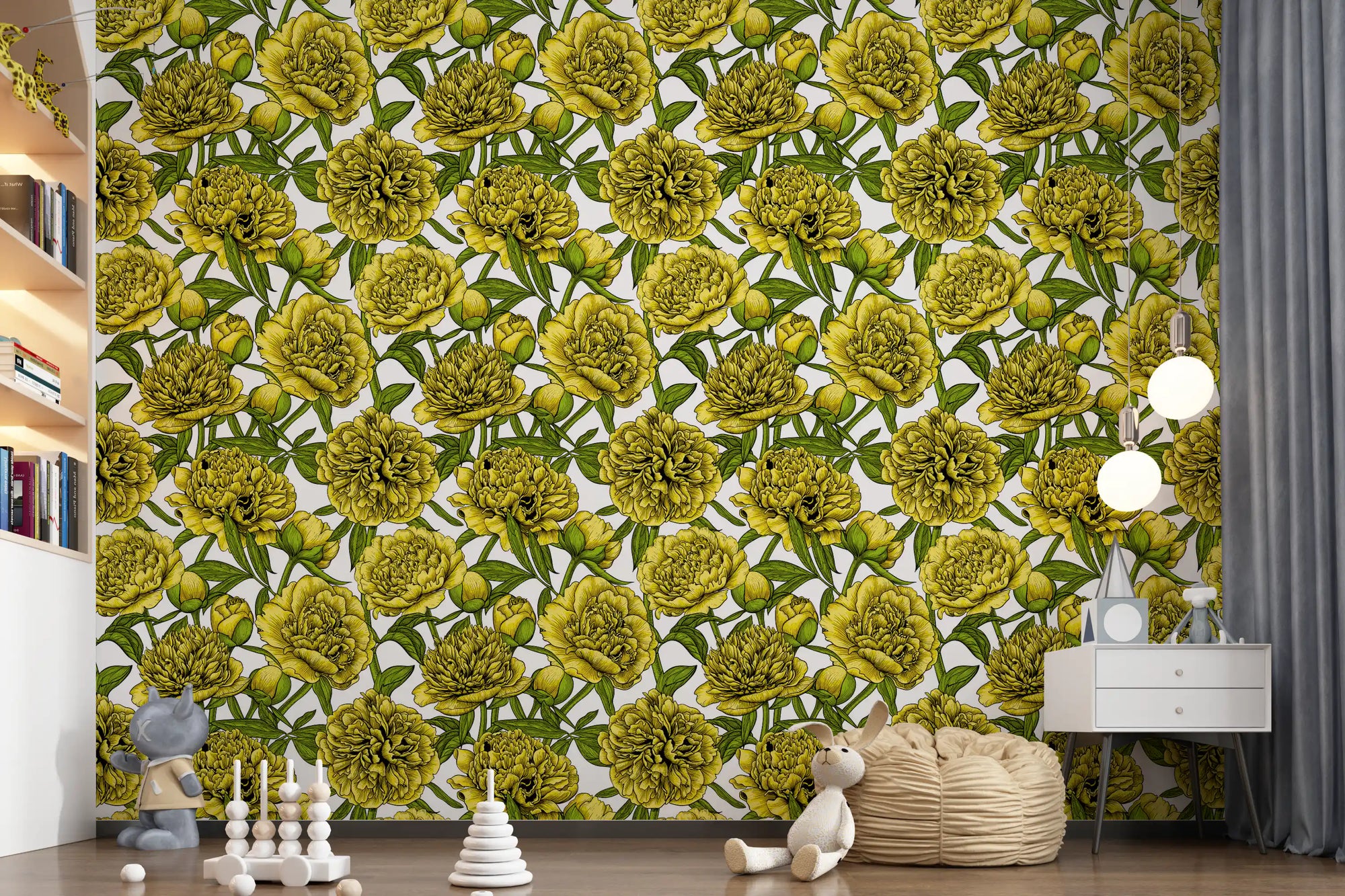 Golden Peony Blossom Wallpaper