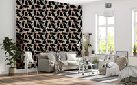 Playful Black Cats and Yarn Balls Wallpaper