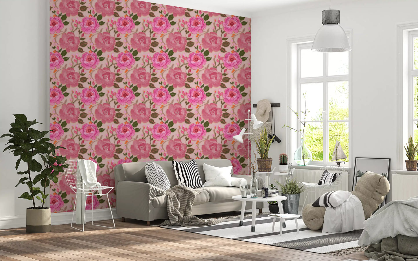 Romantic Blush Peony Botanical Wallpaper
