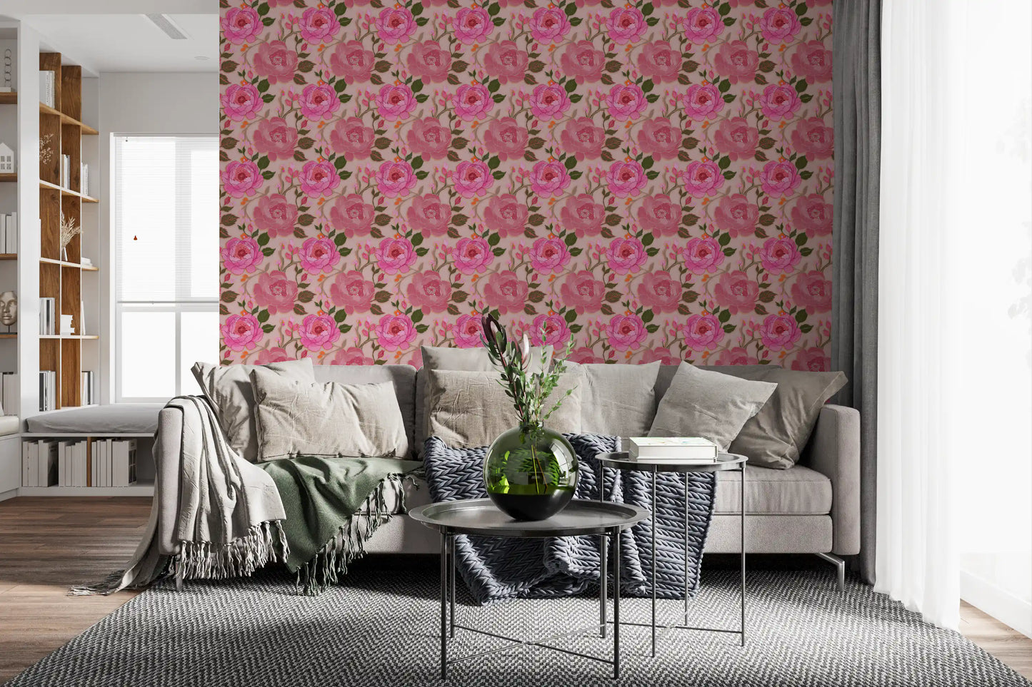 Romantic Blush Peony Botanical Wallpaper
