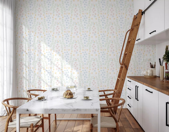Sweet Scandinavian Floral Vines Wallpaper⁠