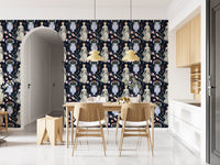 Vintage Elegance Renaissance Gown Floral Wallpaper