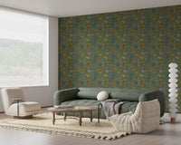 Vintage Chinoiserie Pomegranate Floral Wallpaper